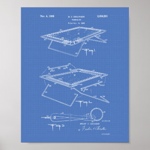 Póster Trampoline 1958 Patent Art Blueprint