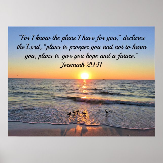 PÓSTER TRANQUIL AND CALM JEREMIAH 29:11 SUNRISE (Frente)