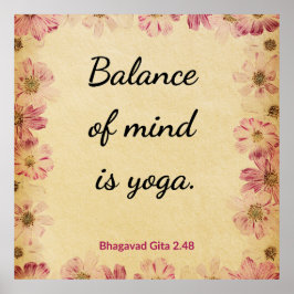 Póster Tranquil Beige Pink Gita Balance Yoga Floral Print