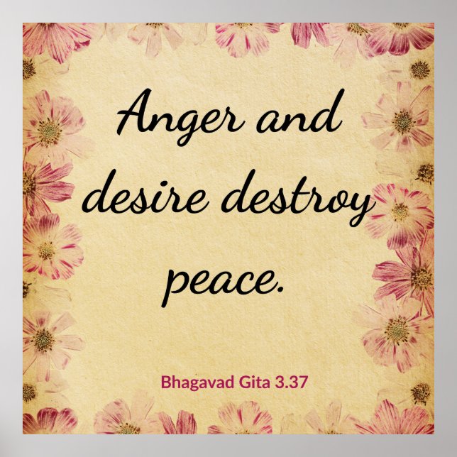 Póster Tranquil Beige Pink Gita Peace Anger Desire Print (Frente)