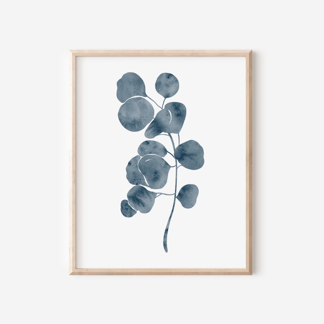 Póster Tranquil Blue Watercolor Eucalyptus Branch Art (Subido por el creador)