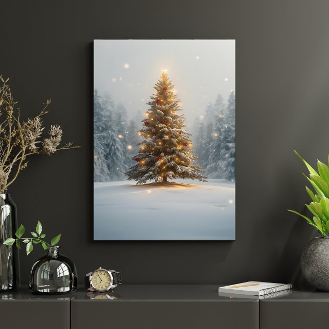 Póster Tranquil Christmas Tree in Snowy Clearing (Subido por el creador)