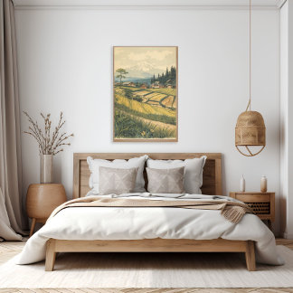 Póster Tranquil Fields – Japanese Countryside Vintage Art