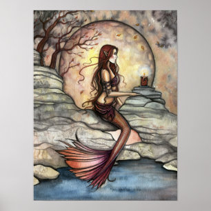 Póster Tranquil Lagoon Mermaid Art Poster