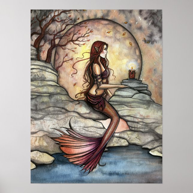 Póster Tranquil Lagoon Mermaid Art Poster (Frente)