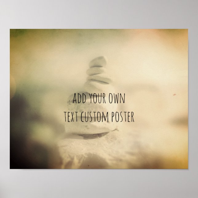 Póster tranquil rock cairn añadir su propio personalizado (Frente)