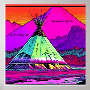 Póster TRANQUIL TEPEE - silencio quieto. Texto editable