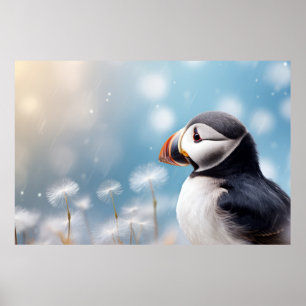 Póster Tranquilidad del animal salvaje de ave Puffin