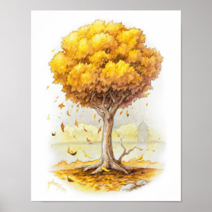 Póster Tranquilidad dorada