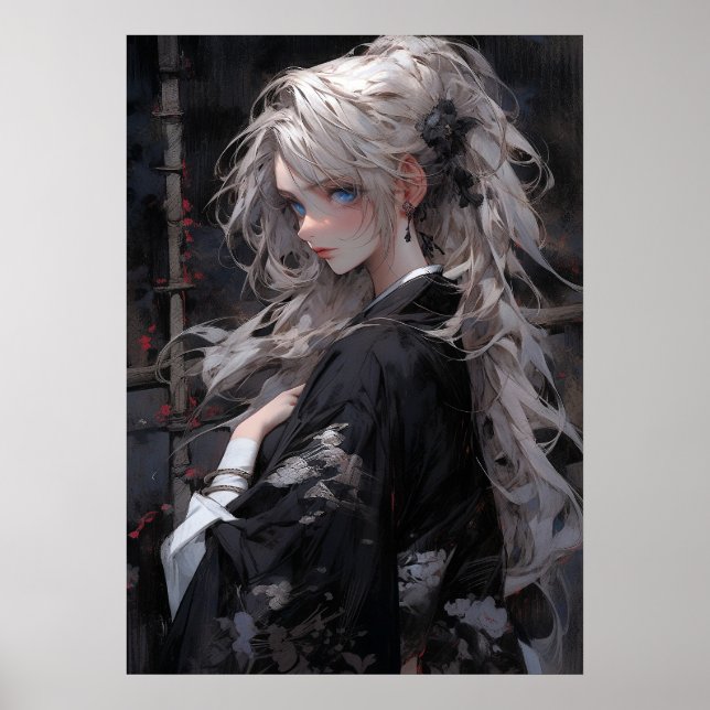 Póster Tranquilidad dorada: Belleza del anime oriental (Frente)