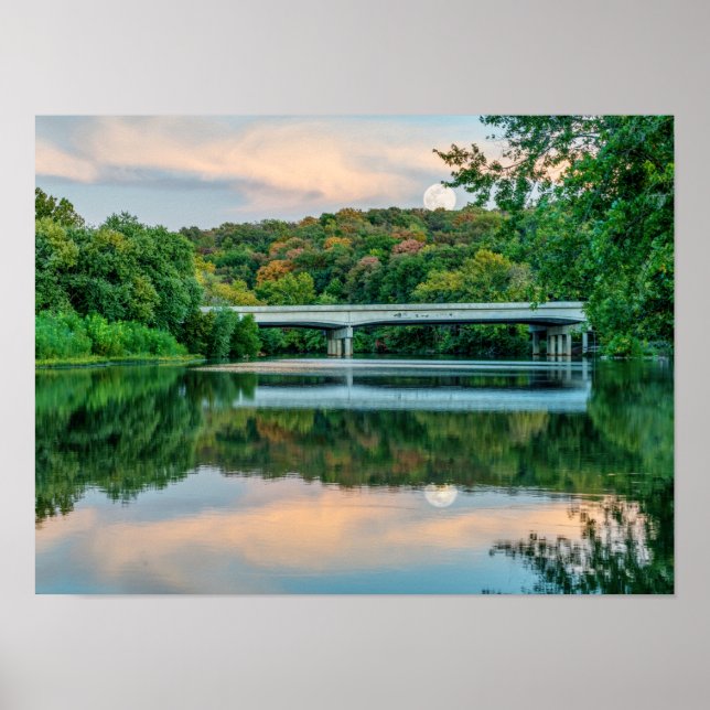 Póster Tranquilidad nocturna en Lake Springfield (Frente)
