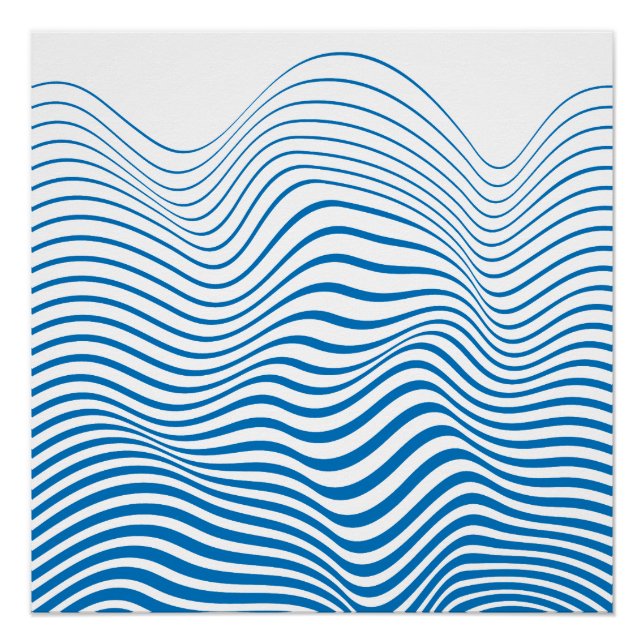 Póster Tranquilidad y equilibrio de líneas azules (Anverso)
