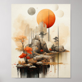 Póster Tranquilidad zen: serenidad montañosa