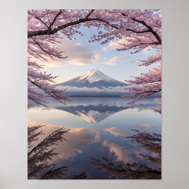 Póster Tranquility of Mount Fuji Reflection (Frente)