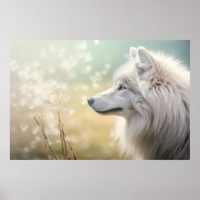 Póster Tranquilo animal salvaje lobo (Frente)