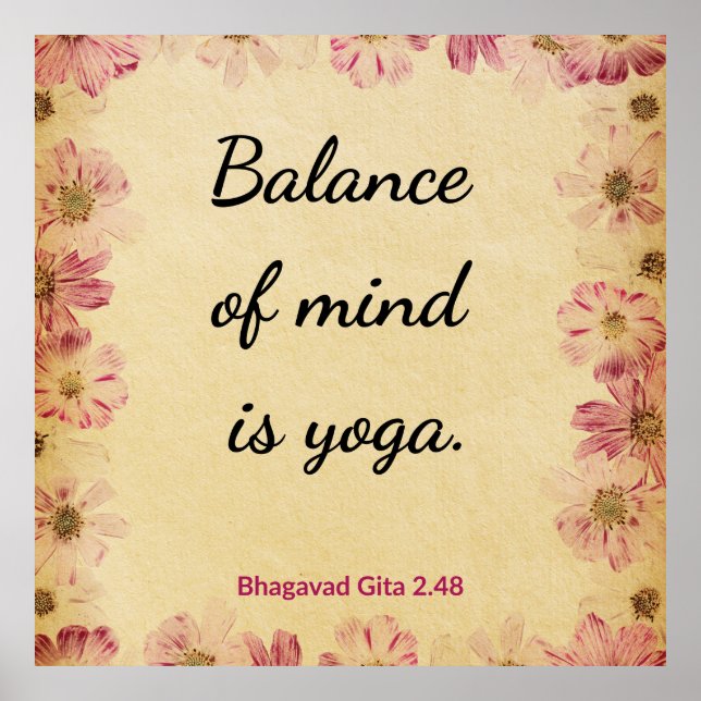 Póster Tranquilo Beige Rosa Gita Equilibrio Yoga Estampad (Frente)