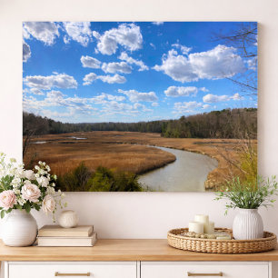 Póster Tranquilo Swampy Wetland Yorktown Virginia