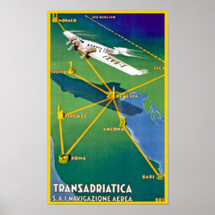Póster Transadriatica Navigazione Aerea