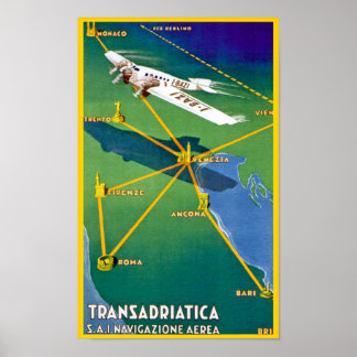 Póster Transadriatica Navigazione Aerea