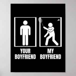 Póster Transborda tu novio Mi novio Funny Dminton