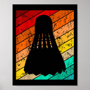 Póster Transbordador, Ball Player de Badminton, retro vin