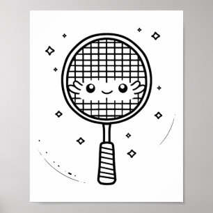 Póster Transbordador de cómics de Badminton Racket