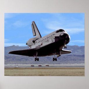 Póster Transbordador espacial de la NASA Atlantis Landing