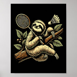 Póster Transbordador Lazy Sloth Dminton Player 1