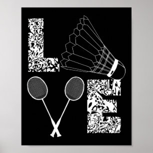 Póster Transbordador Love Badminton Lover Racquet Smashs