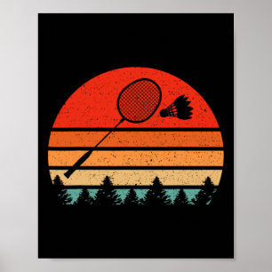 Póster Transbordador Retro Badminton Racket Funny Badmint