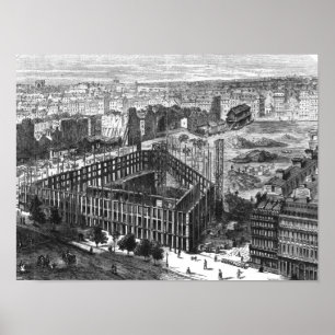 Póster Transformación de París: Edificio en 1861