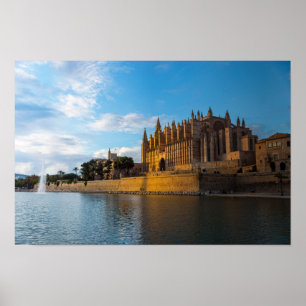 Póster Transición de día a noche en la Catedral de Palma