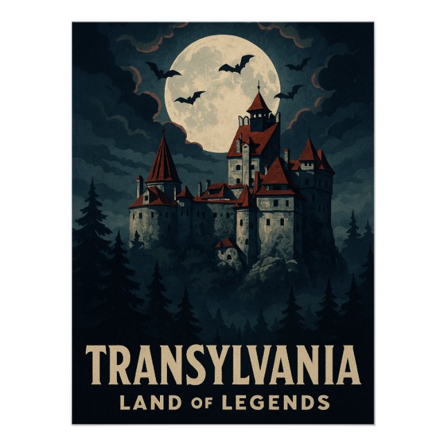 Póster Transilvania mística - Castillo de Drácula (Anverso)