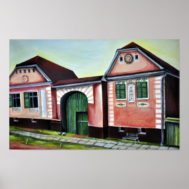 Póster Transilvania, Rumania, pintura acuarela (Frente)