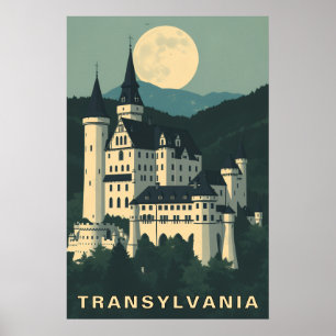 Póster Transilvania Rumania Viaje Castillo Gótico