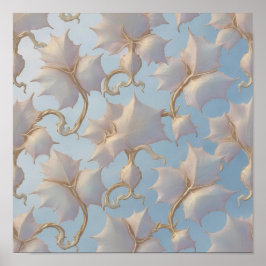 Póster Translucent Iridescent Ivory Fabric Pattern