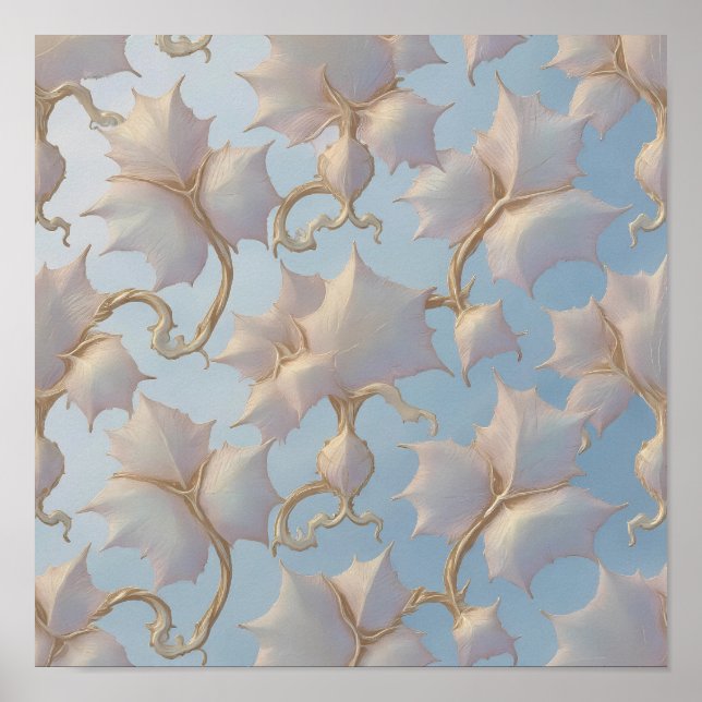 Póster Translucent Iridescent Ivory Fabric Pattern (Frente)