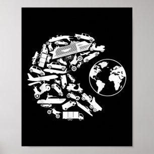 Póster Transporte Coma la Protección del Medio Ambiente d
