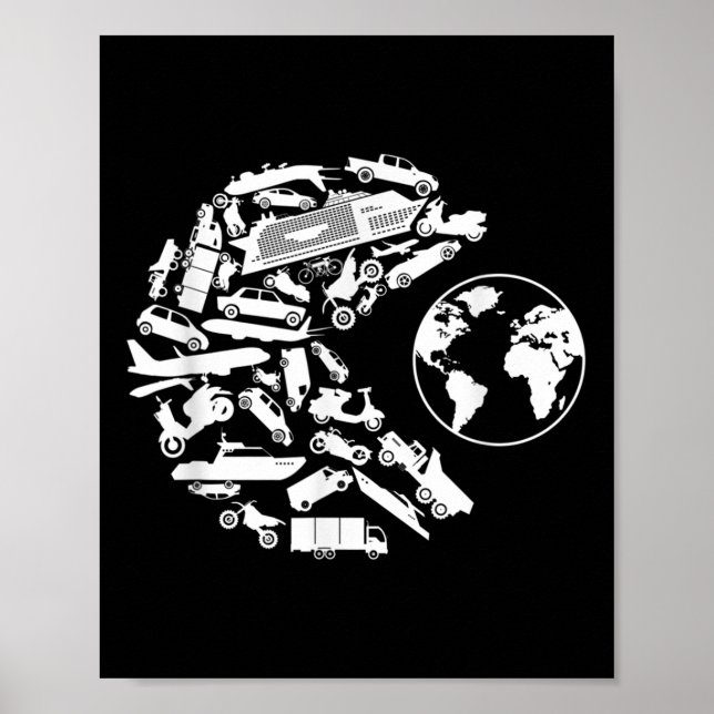 Póster Transporte Coma la Protección del Medio Ambiente d (Frente)
