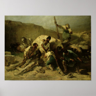 Póster Transporte de bloques de la piedra