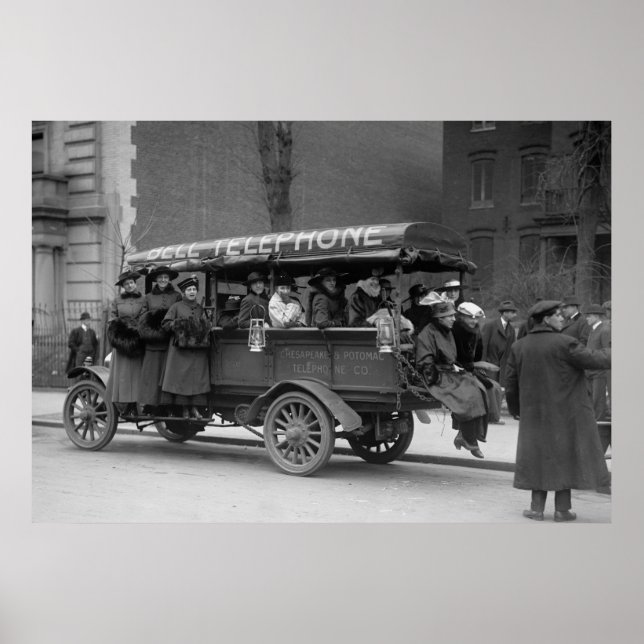 Póster Transporte de Chicas telefónicos, 1916 (Frente)