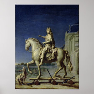 Póster Transporte de la estatua ecuestre de Louis
