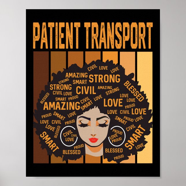 Póster Transporte de Pacientes Poderoso Mes de la Histori (Frente)