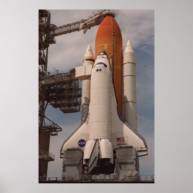 Póster Transporte espacial Atlantis listo para el lanzami (Frente)