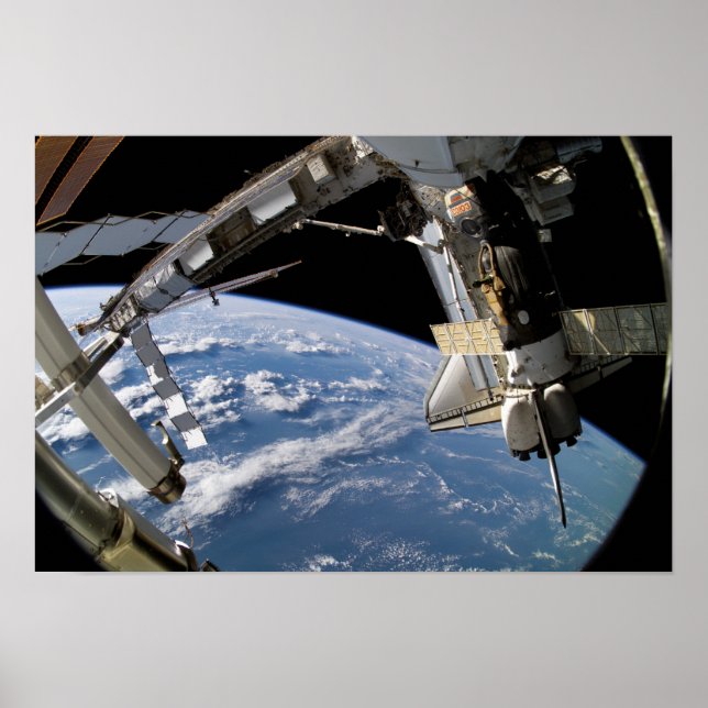 Póster Transporte espacial Atlantis y una nave espacial S (Frente)