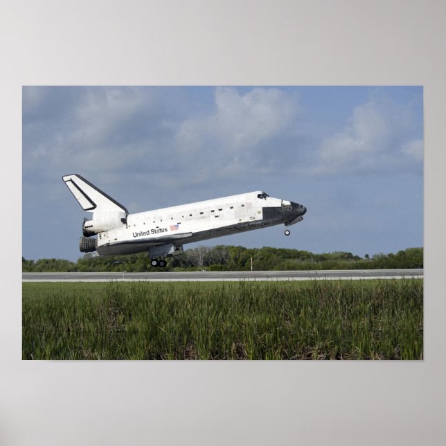 Póster Transporte espacial Discovery aterriza en Runway 3 (Frente)