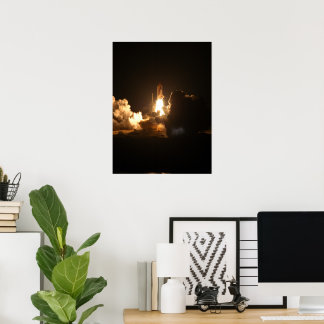 Póster Transporte espacial Tierra Nocturna Nocturna Canva