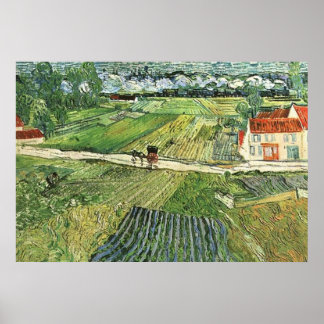 Póster Transporte paisajístico con tren de Vincent van Go