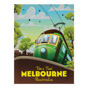 Póster Tranvía de Melbourne Australia