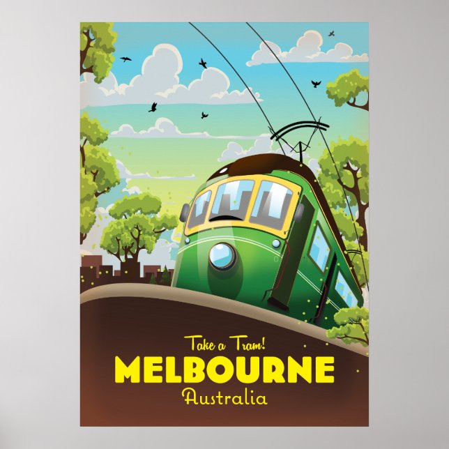 Póster Tranvía de Melbourne Australia (Frente)